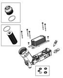 New Genuine Mopar Oil Cooler with Housing for Jeep Wrangler JK 3.6L 14-15 Jeep Grand Cherokee WK 3.6L 14-15 Dodge Journey JC 3.6L Jeep Cherokee KL 3.2L 68105583AF
