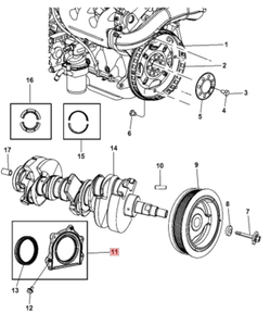 New Genuine Mopar Rear Main Seal For Jeep Wrangler JK 3.8L 07-11 68031388AA